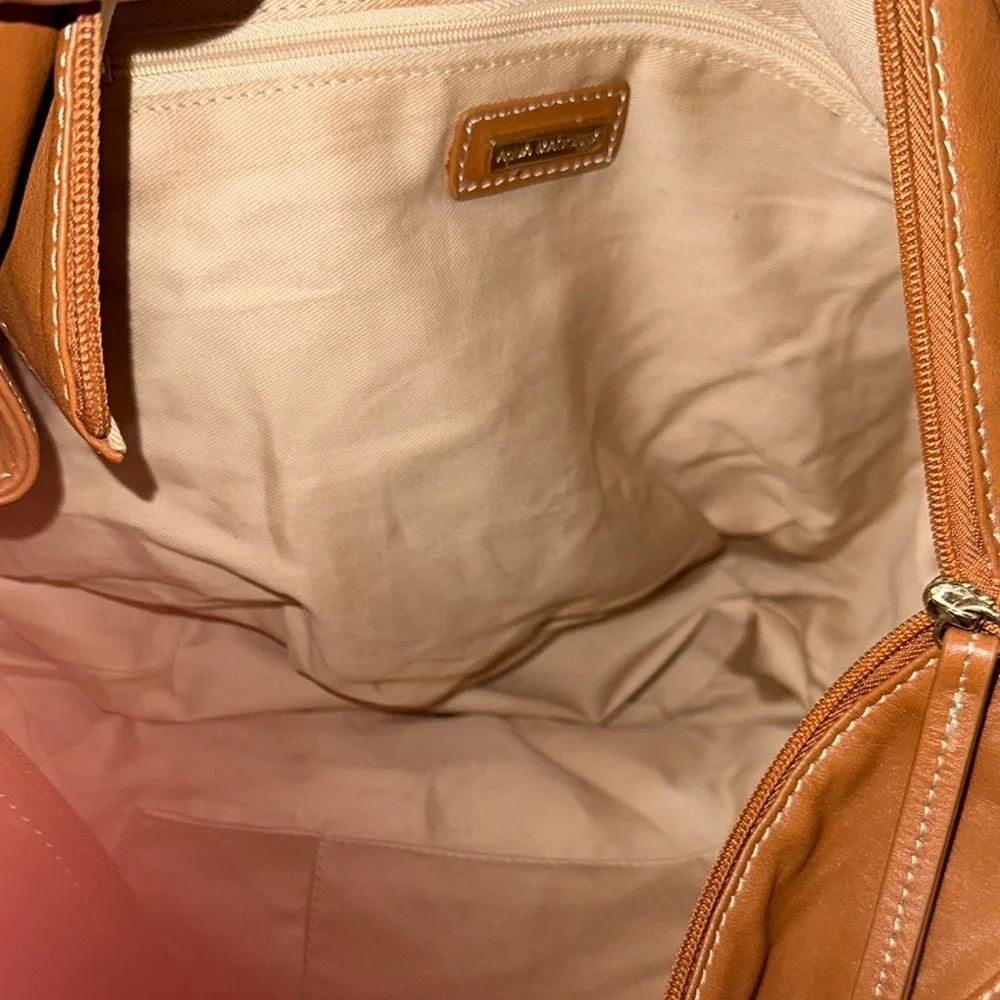Aqua Madonna Tan and Cream Hobo Bag